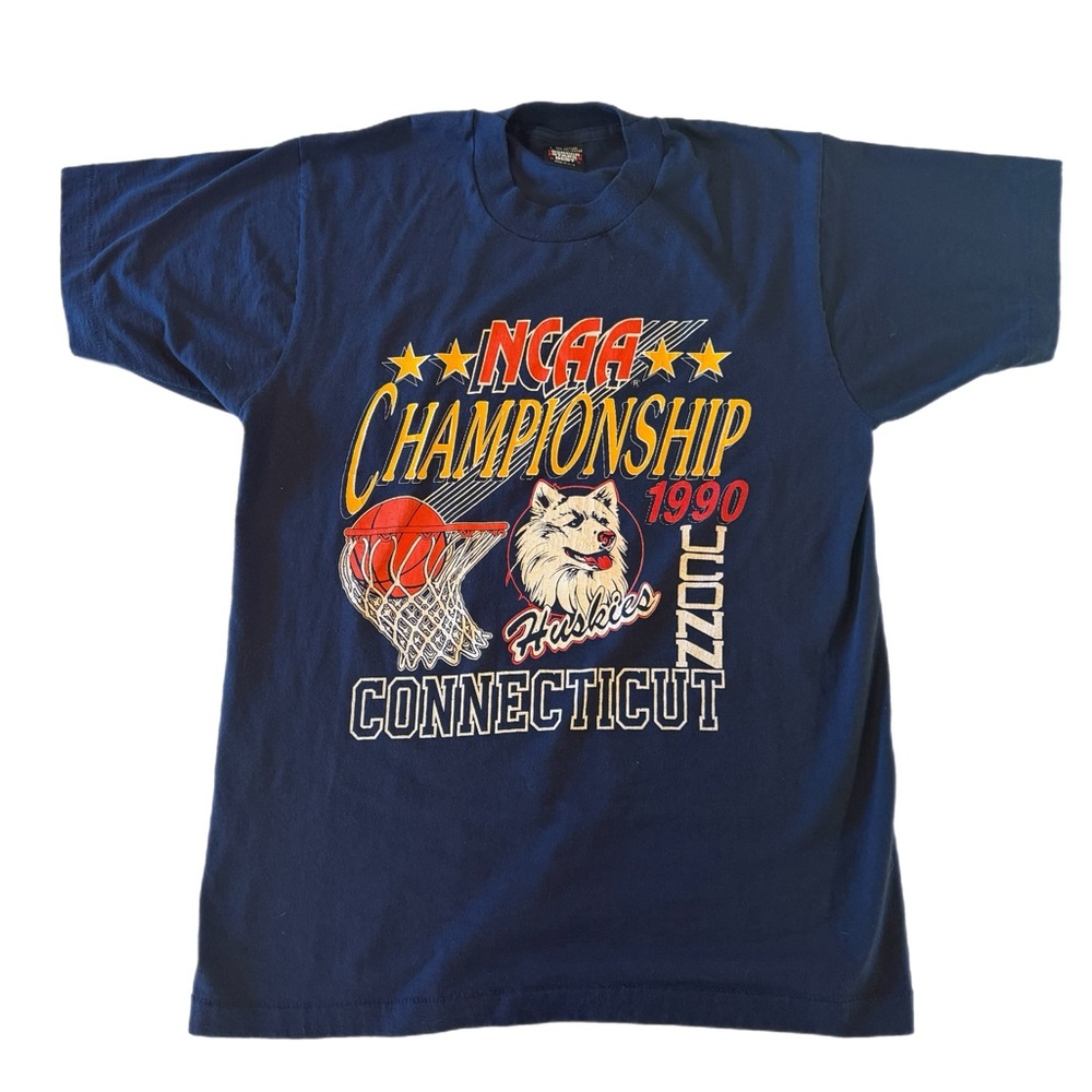 Vintage University of Connecticut Huskies Championship 1990 Shirt UConn NCAA